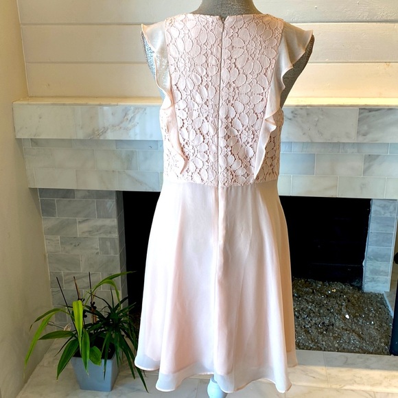 Nanette Lepore Chiffon Lacey Ruffled Fit & Flare Dress Size 8 - Picture 7 of 9